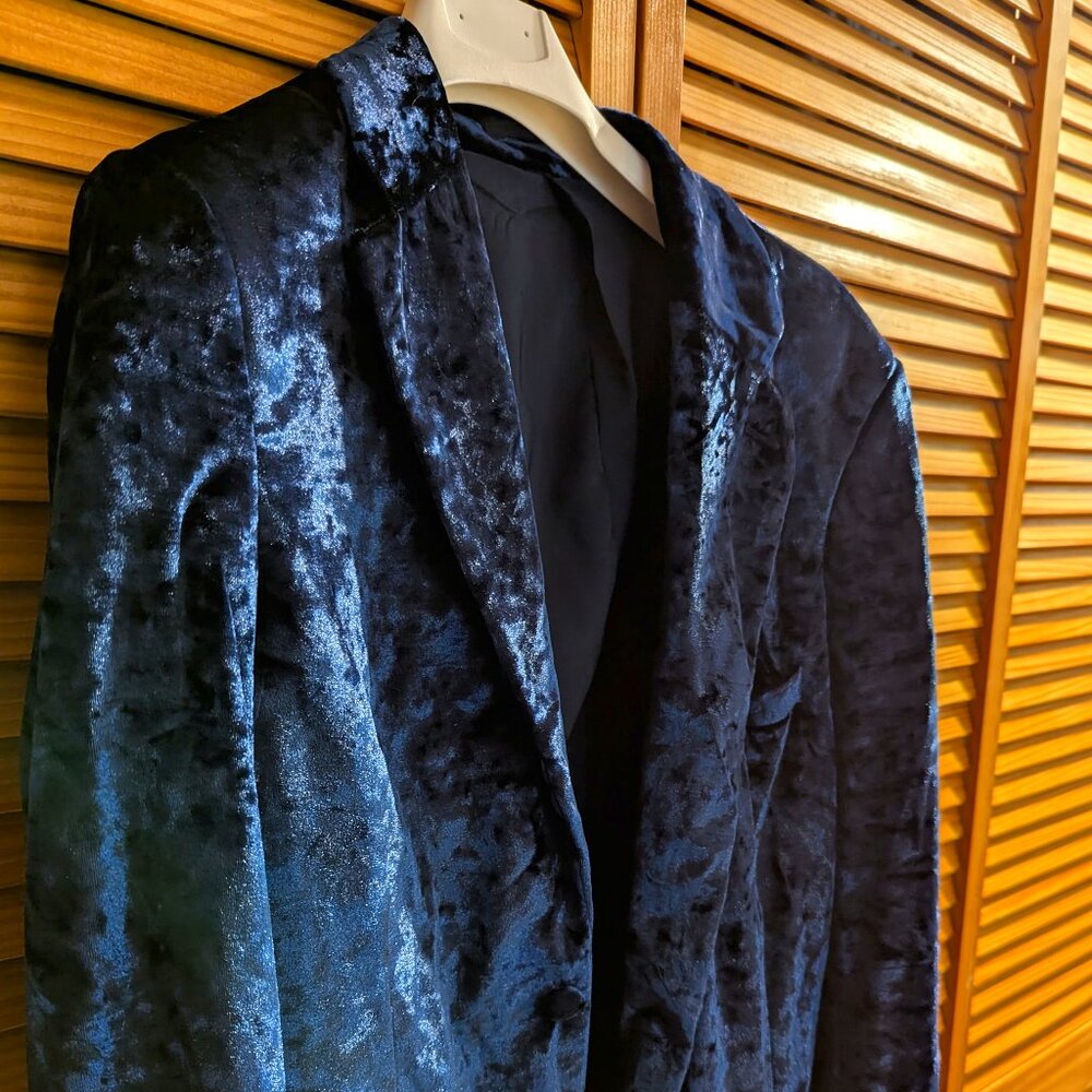 Skinny Crushed Velvet Blazer